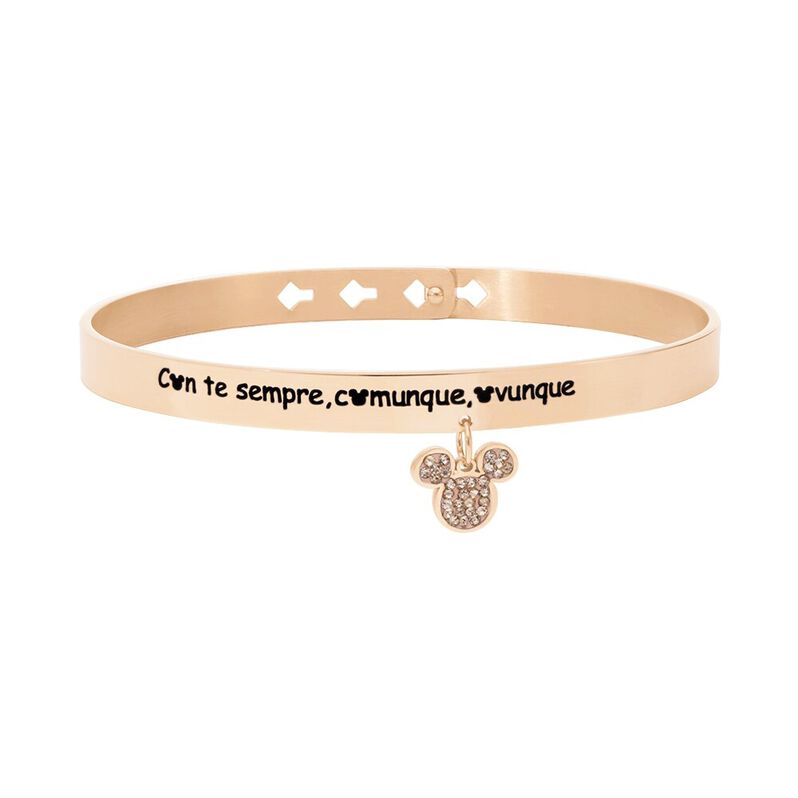 Bangle Lady Message Acciaio Rosato Disney e Cristalli - Spannringe Damen | OROVIVO