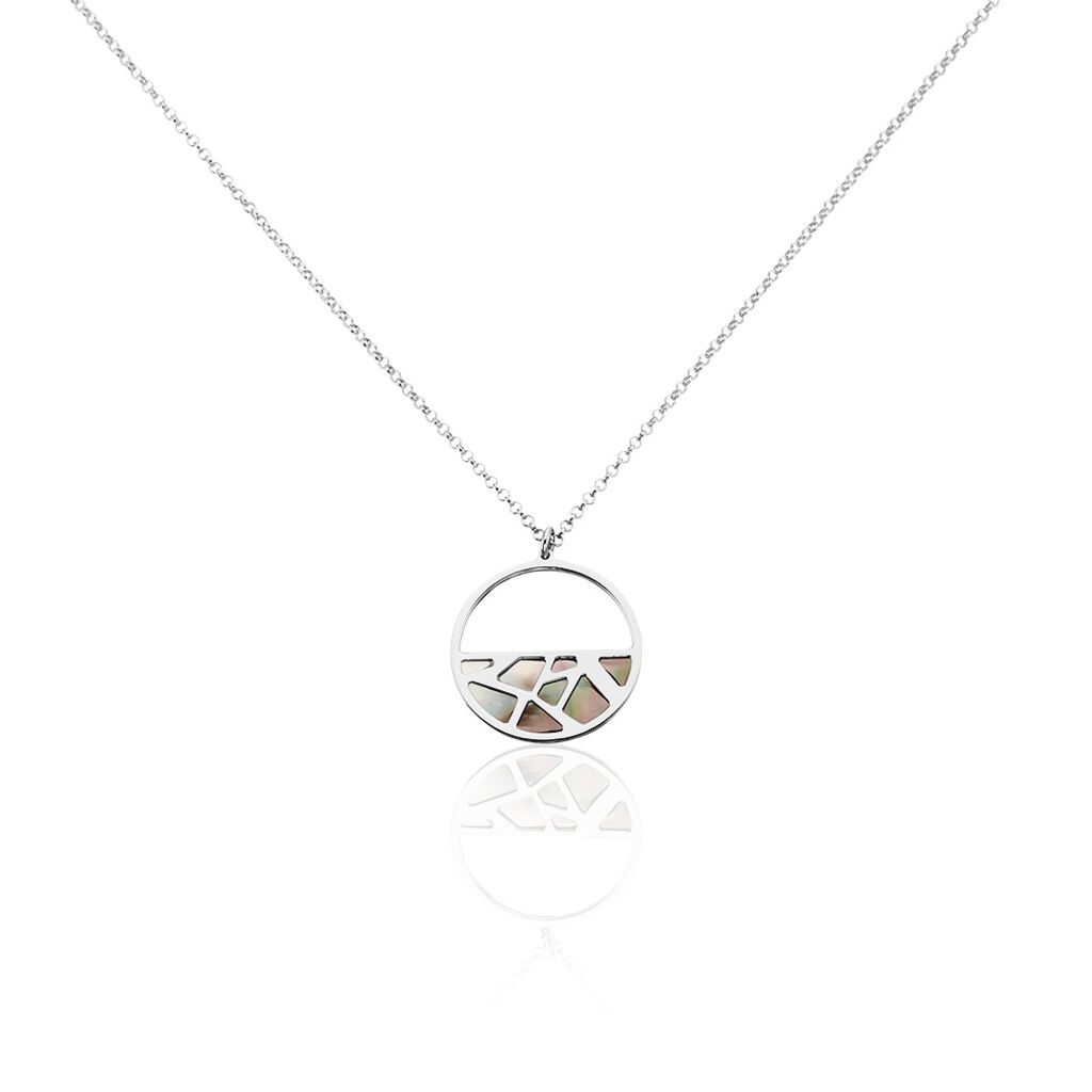 Damen Halskette Silber 925 Perlmutt Kreis - Halsketten Damen | OROVIVO