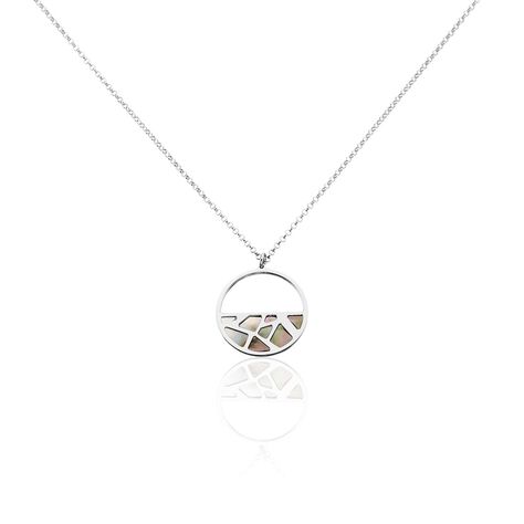 Damen Halskette Silber 925 Perlmutt Kreis - Halsketten Damen | OROVIVO