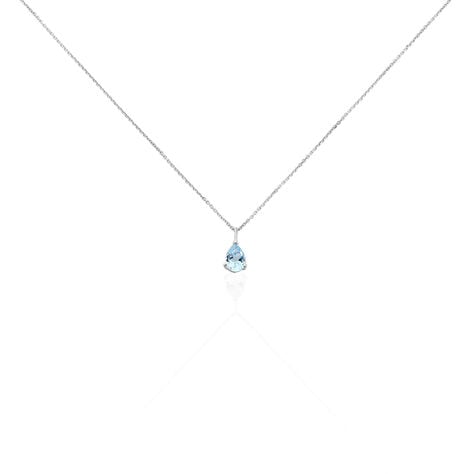 GOUTTE Damen Collier Wei&szlig;gold 375 (9 Karat) Topas Blau 0,76 ct Tropfen B 0,46 mm - Halsketten Damen | OROVIVO