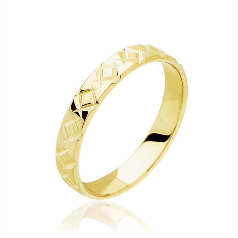 Alliance Fantaisie Ruban Plat Or Jaune - Spannringe Unisex | OROVIVO