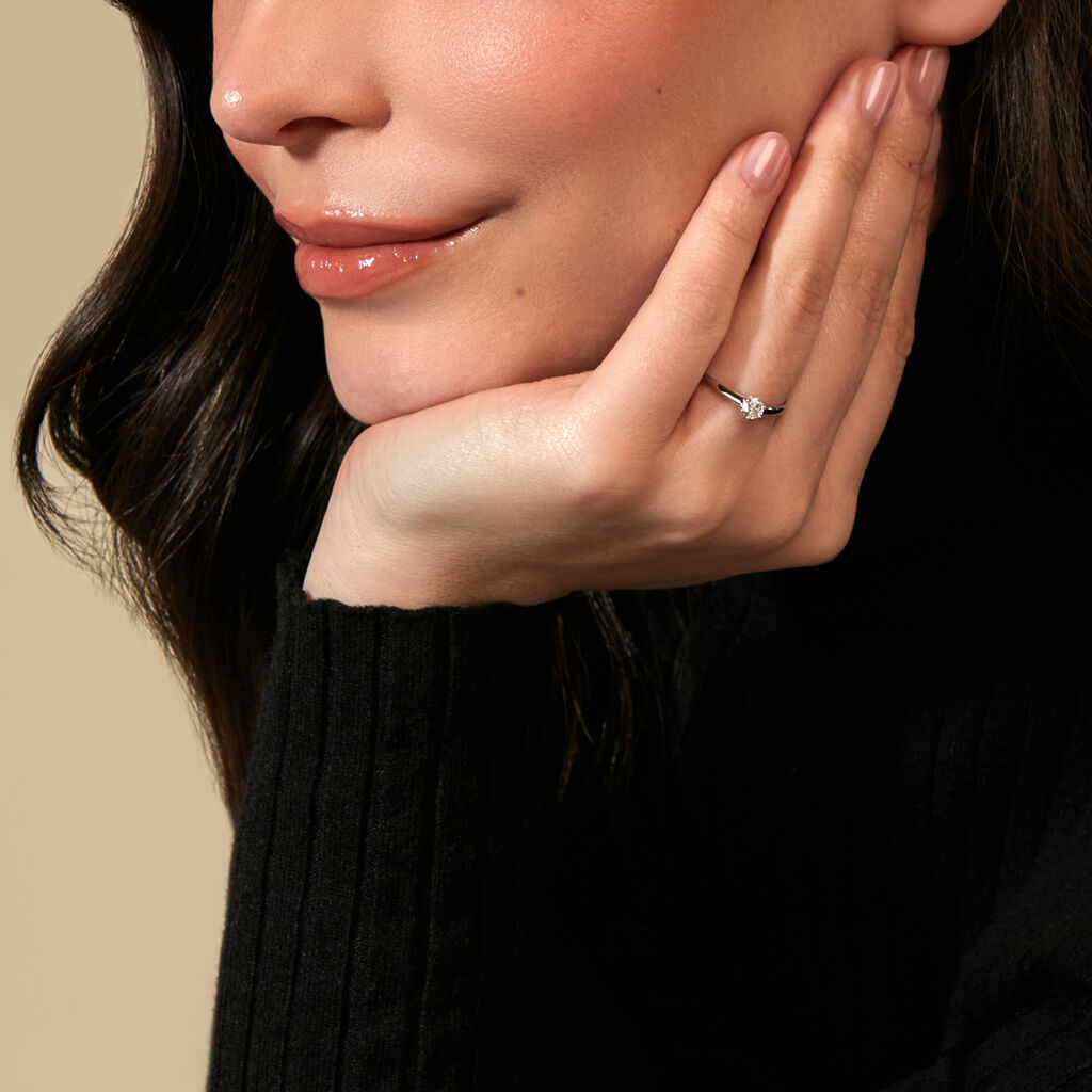 MONOPOLI Damen Ring Wei&szlig;gold 585 (14 Karat) Diamant Wei&szlig; 0,26 ct