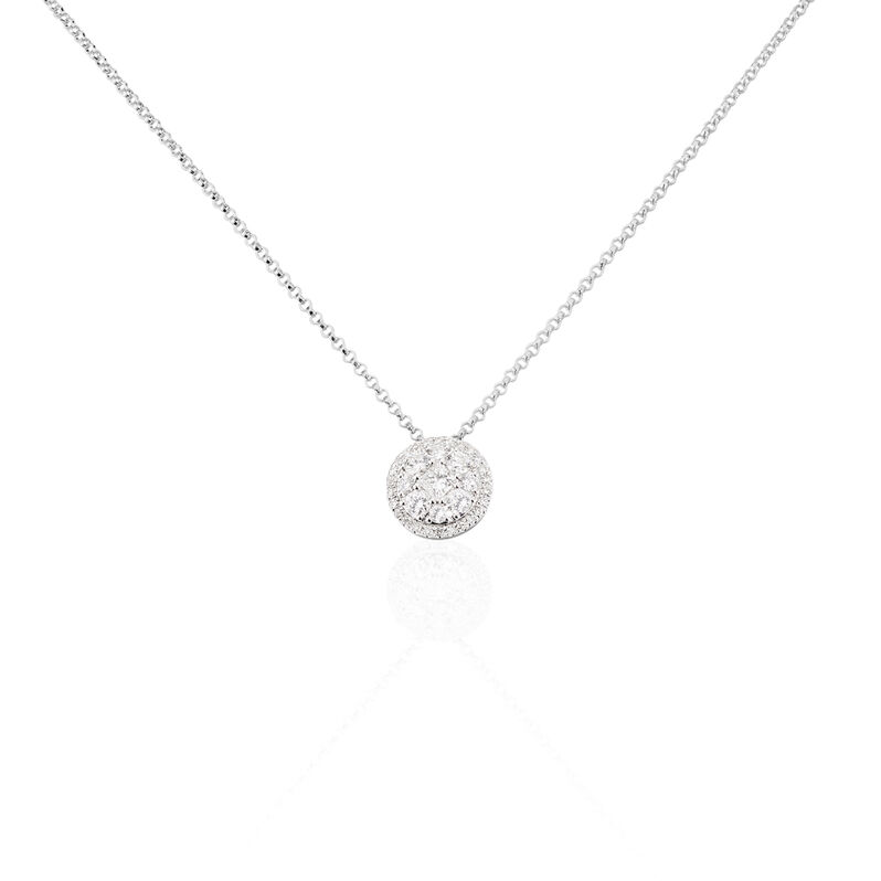 Damen Collier Weißgold 750 Diamant 0,49ct Halb - Halsketten Damen | OROVIVO