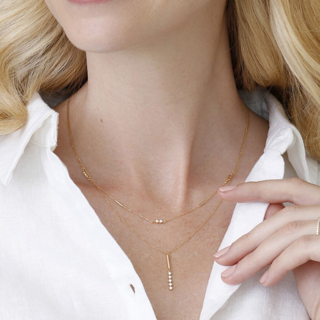 Damen Halskette Gold 375 Zirkonia - Halsketten Damen | OROVIVO