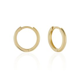 Damen Creolen Messing Gold plattiert 14mm - Creolen Damen | OROVIVO