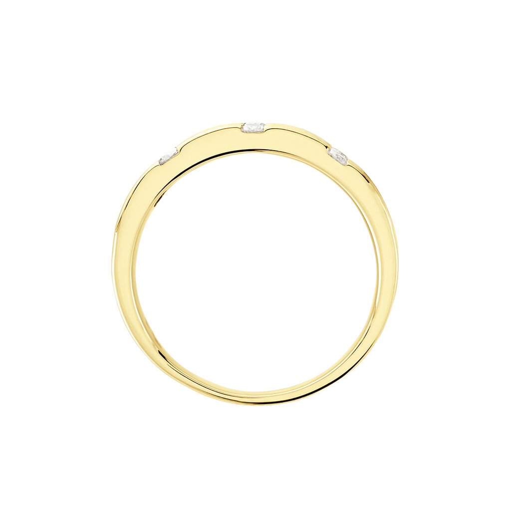 AMBRE Damen Ring Gold 375 (9 Karat) Diamant Wei&szlig; 0,2 ct B 4,6 mm