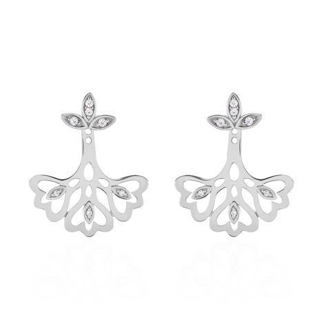 Damen Ohrstecker Silber 925 Zirkonia Blütenblatt - Ohrstecker Damen | OROVIVO