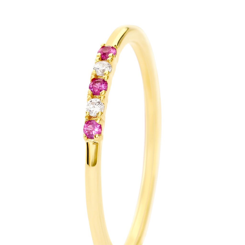 Damen Ring Gold 375 Rund Weiß Cinque Red - Sommerschmuck Damen | OROVIVO
