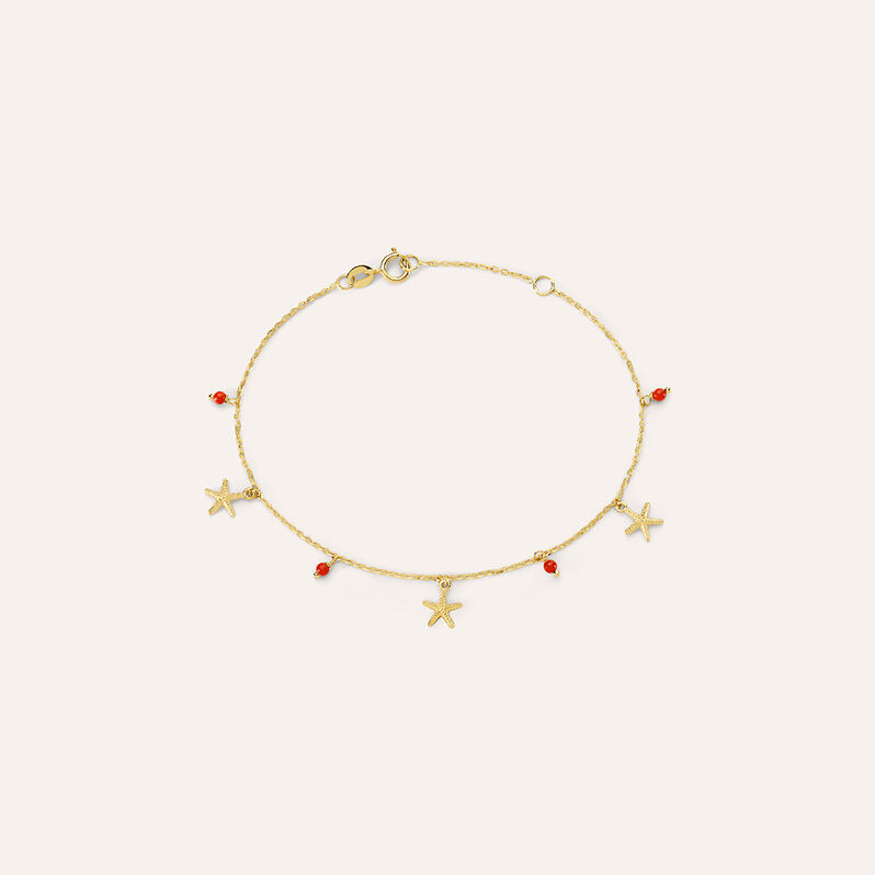 Bracciale Beverly Oro Giallo Corallo - Spannringe Damen | OROVIVO