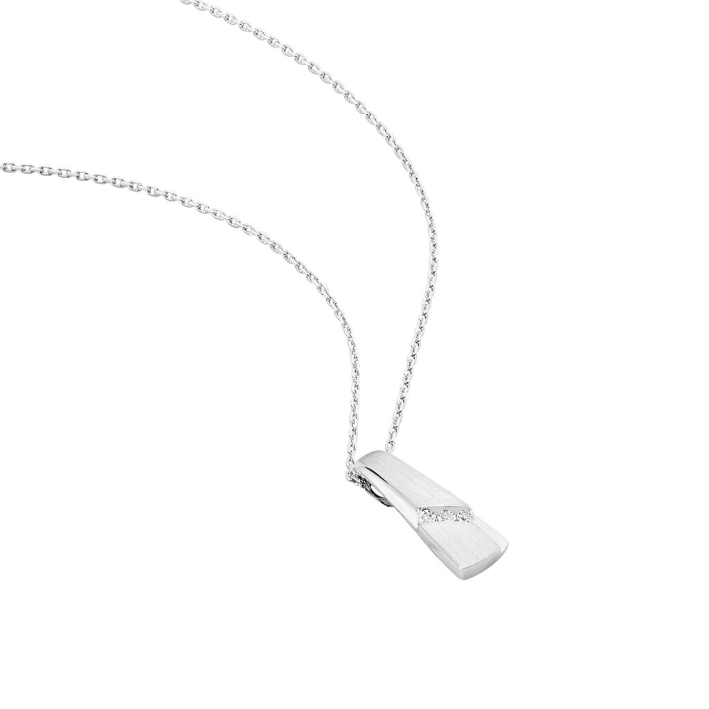 Damen Collier Weißgold 375 Diamant 0,01ct Rechteckig Mata - Halsketten Damen | OROVIVO