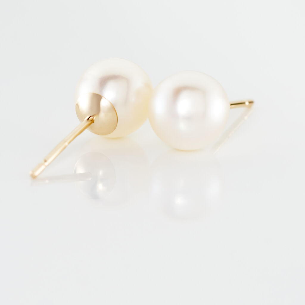 SUKI RUND PERLE Damen Ohrstecker Gold 375 (9 Karat) Zuchtperle Perlmutt - Ohrstecker Damen | OROVIVO