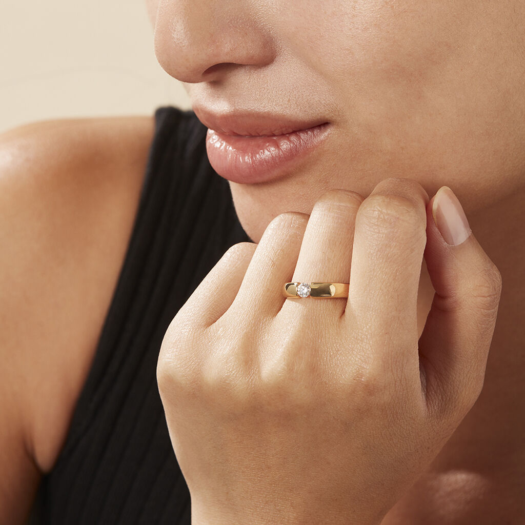 Damen Ring Gold 585 Rund Weiß Lisboa - Verlobungsringe Damen | OROVIVO
