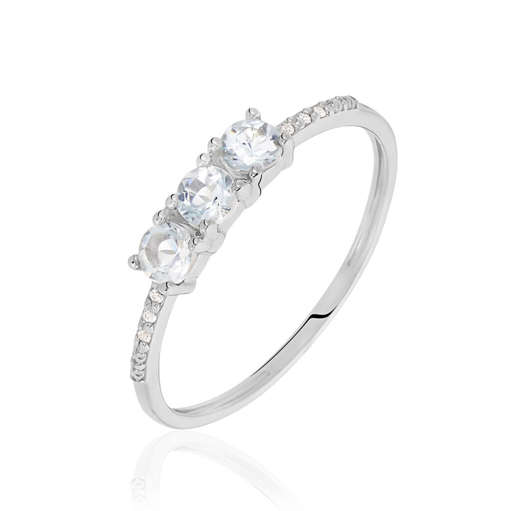 Bague Or Weiss Pricille Topaze Et Oxydes - Spannringe Damen | OROVIVO