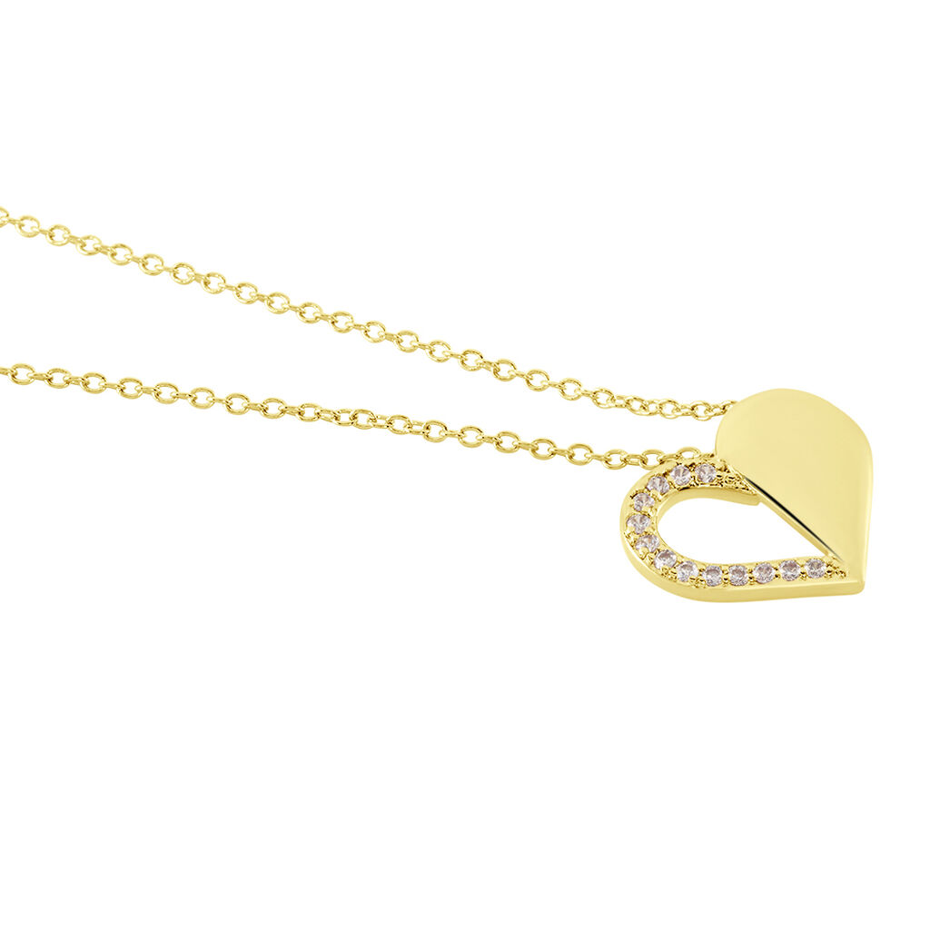 KARITA Damen Collier Vergoldet 750 Zirkonia Wei&szlig;