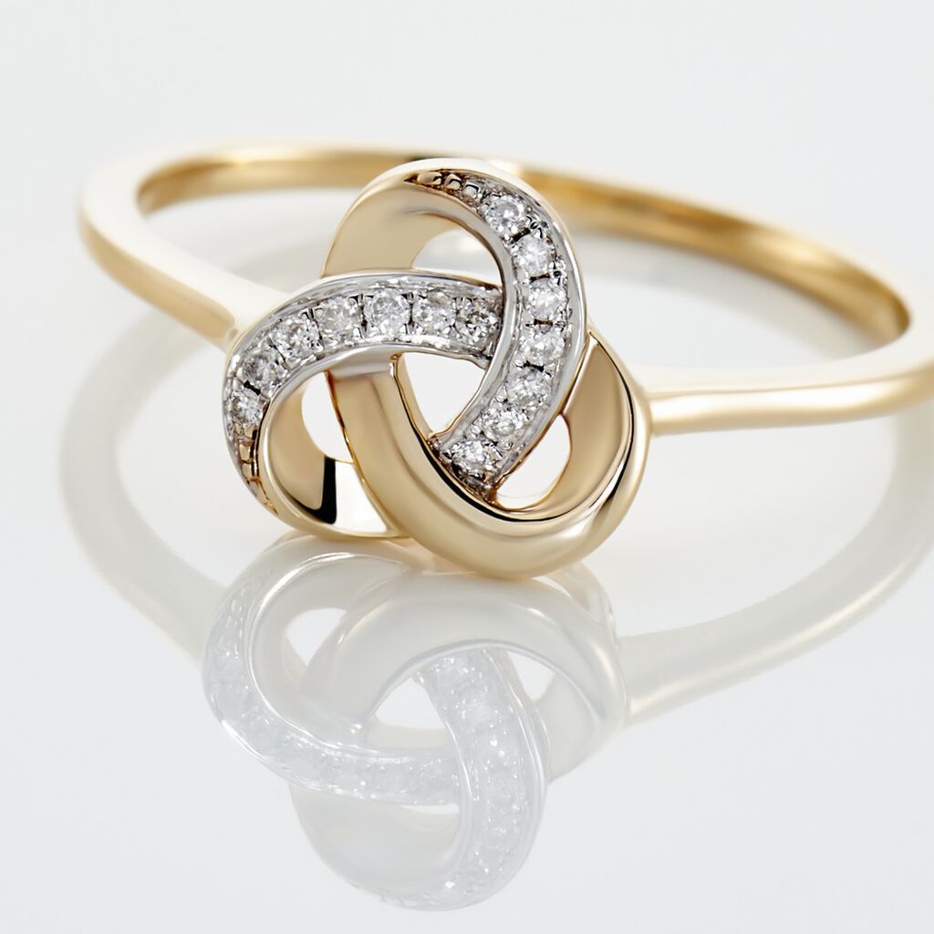 Damen Ring Gold 375 Diamant 0,05ct Knot 6,00mm  - Verlobungsringe Damen | OROVIVO