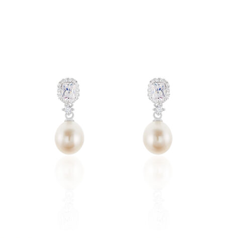 DESPINA Damen Ohrstecker Silber 925 Zuchtperle Perlmutt Tropfen - Ohrstecker  | OROVIVO