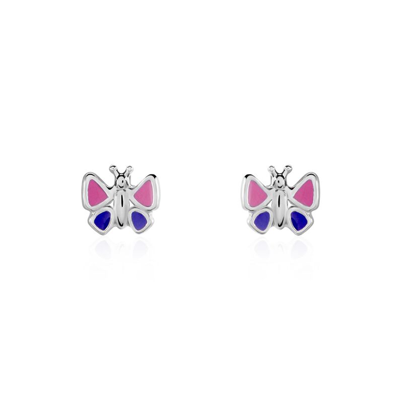 Kinder Ohrstecker Silber 925 Schmetterling Lila - Ohrstecker Kinder | OROVIVO