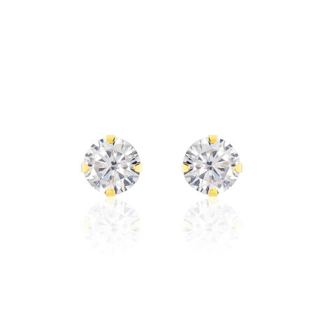 Damen Ohrstecker Gold 375 Zirkonia 5mm - Ohrstecker Damen | OROVIVO