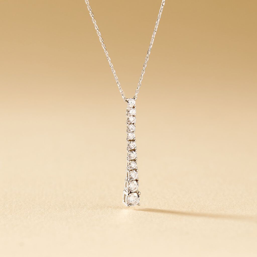 Collier Riviera Or Blanc Diamant - Spannringe Damen | OROVIVO