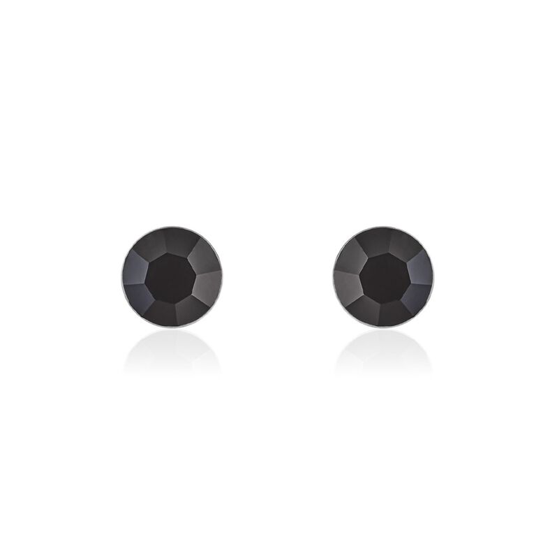 Damen Ohrstecker Silber Silber 925 Kristall Schwarz - Ohrstecker Damen | OROVIVO