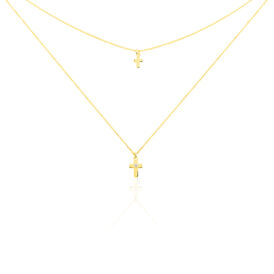 Damen Halskette Gold 375 Zirkonia Kreuz - Ketten mit Stein Damen | OROVIVO