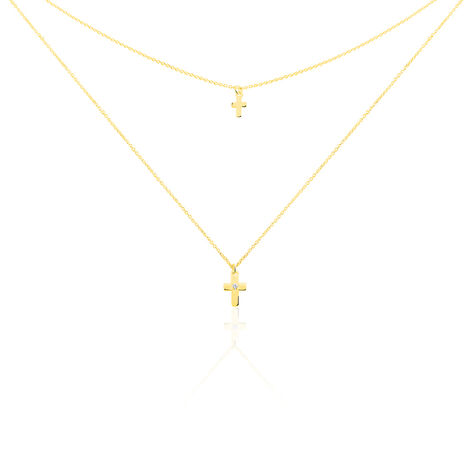 Damen Halskette Gold 375 Zirkonia Kreuz - Halsketten Damen | OROVIVO