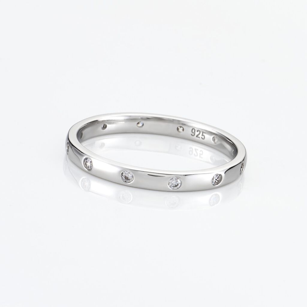 ALEXIS Damen Ring Silber 925 Zirkonia Wei&szlig; 0,3 ct B 2,2 mm