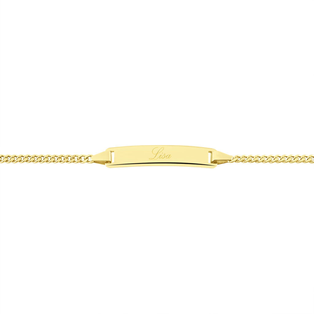 Kinder Id Armband Panzerkette Gold 375  - Armbänder mit Gravur Kinder | OROVIVO