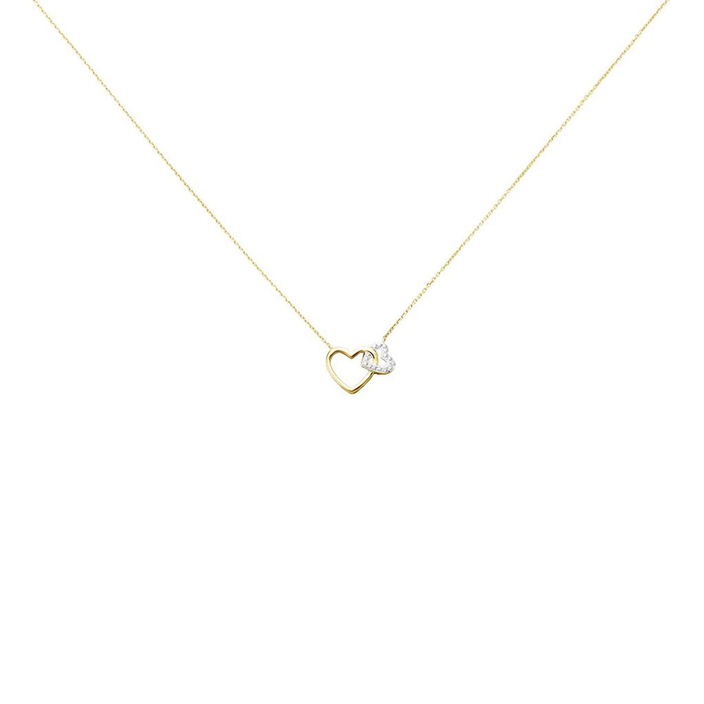 Damen Collier Gold 375 Diamant 0,02ct Herz Herz Ho You & Me 0,70mm - Halsketten Damen | OROVIVO