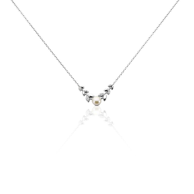 Collier Giambattista Argent Weiss Perle De Culture Oxyde De Zirconium - Spannringe Damen | OROVIVO