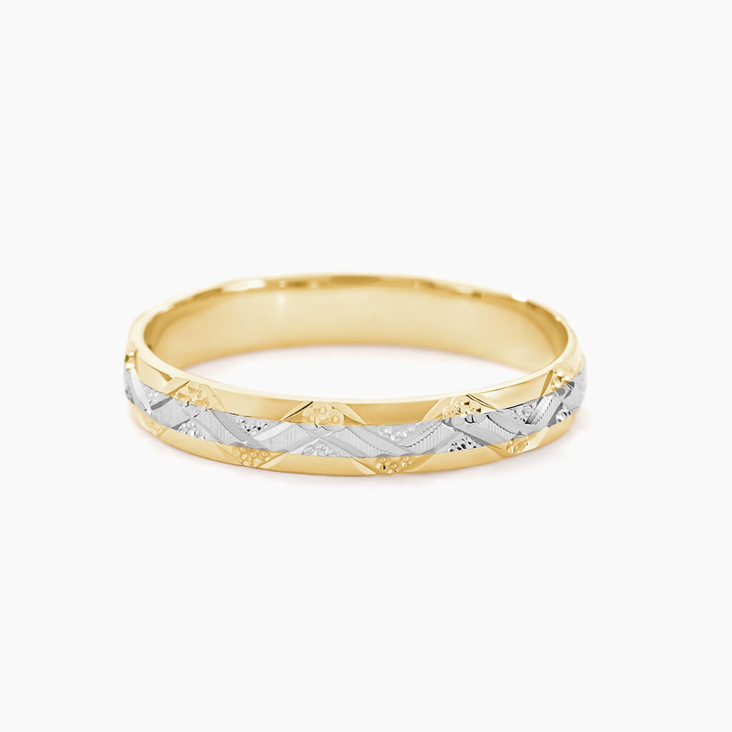 Alliance Clotilde Demi Jonc Classique Or Bicolore - Spannringe Unisex | OROVIVO