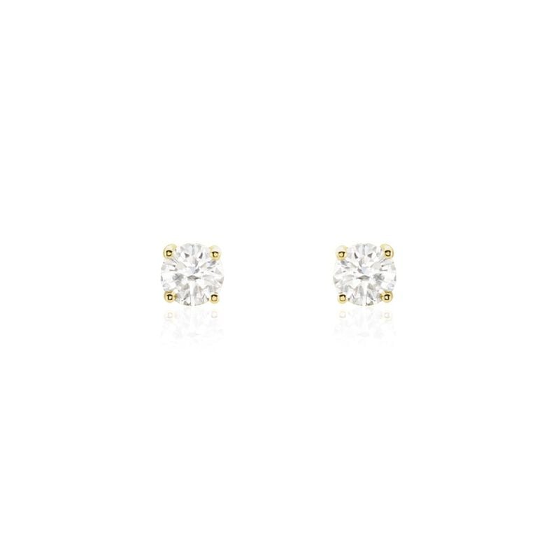 Boucles D'oreilles Puces Or Jaune Diamants Synthetique - Spannringe Damen | OROVIVO