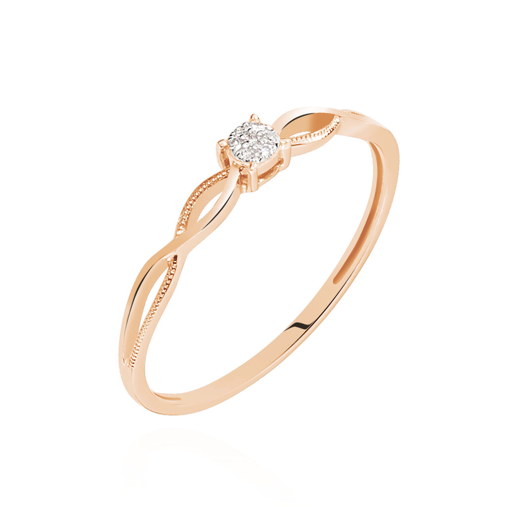 Bague Or Rose Elssa Et Diamant - Spannringe Damen | OROVIVO