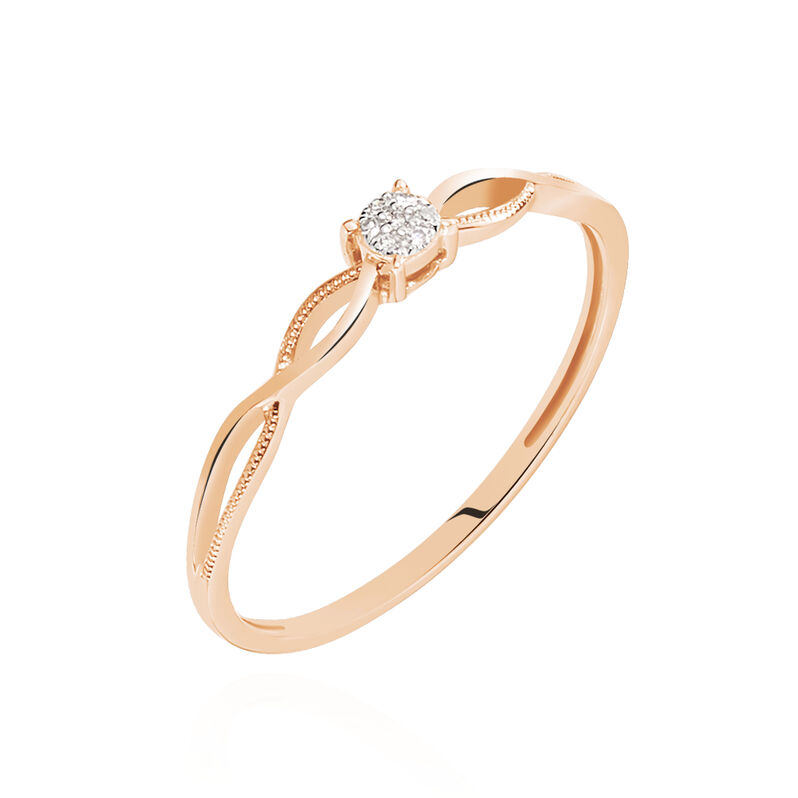 Bague Or Rose Elssa Et Diamant - Spannringe Damen | OROVIVO