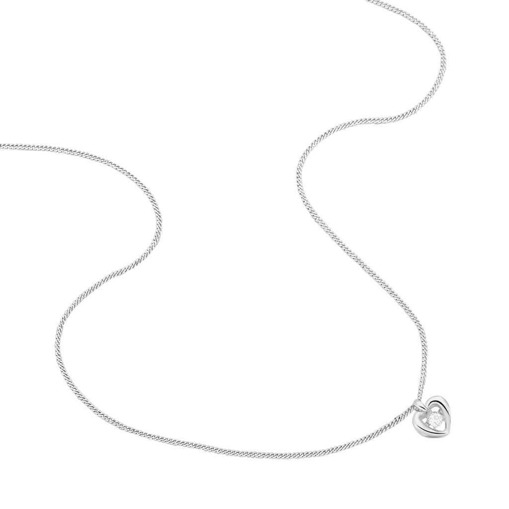 Damen Collier Silber 925 Zirkonia Herz Leika - Halsketten Damen | OROVIVO