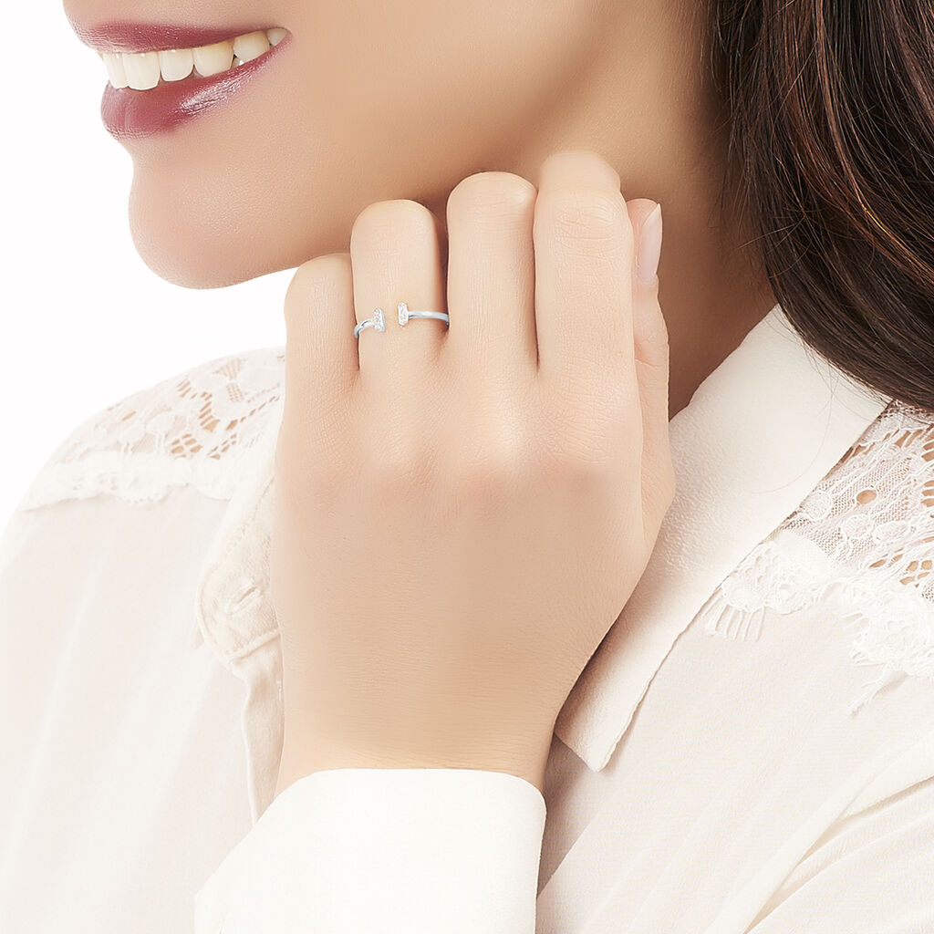 Bague Or Weiss Pavage Diamant - Spannringe Damen | OROVIVO