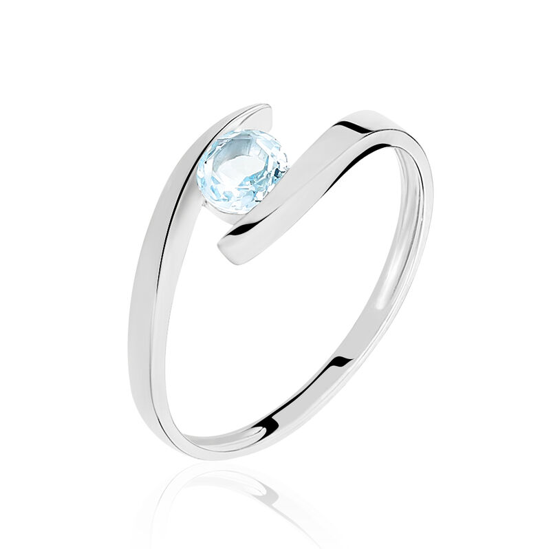 TIPHAINE Damen Ring Wei&szlig;gold 375 (9 Karat) Topas Blau 0,33 ct - Solit&auml;rringe Damen | OROVIVO
