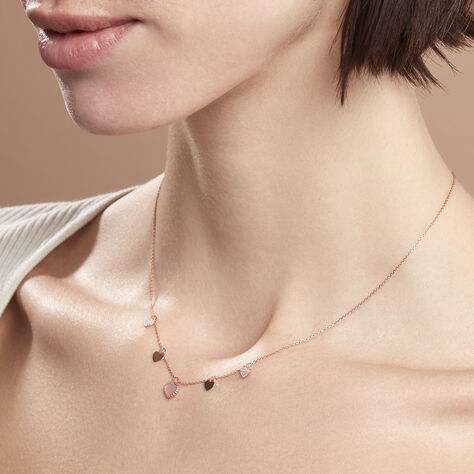 Damen Kette Roségold 375 Zirkonia Herz Rhea - Halsketten Damen | OROVIVO