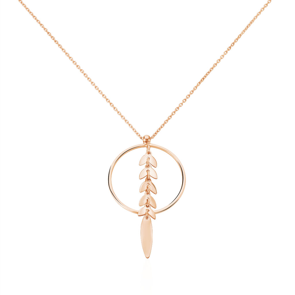 AUXANNE Damen Collier Silber rosevergoldet 925 Blatt