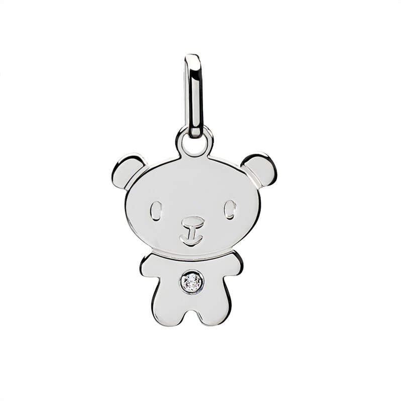 Pendentif Or Blanc Oxyde De Zirconium - Spannringe Kinder | OROVIVO