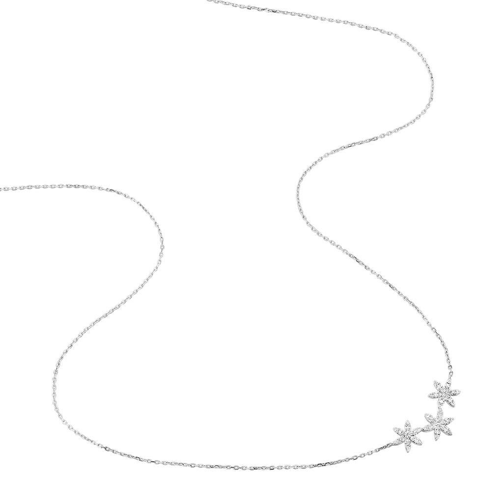 Collier Or Weiss Andreia Triple Fleurs - Spannringe Damen | OROVIVO