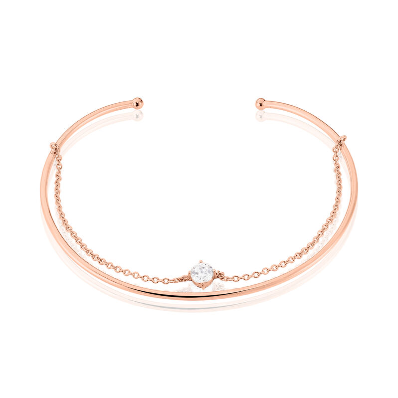 Bangle Silver Elegance Argento Rosa Cubic Zirconia - Spannringe Damen | OROVIVO