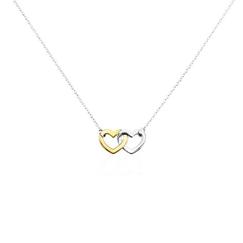 Damen Collier Silber Bicolor Gelb/Silber 925 Herz 1,20mm  - Halsketten Damen | OROVIVO
