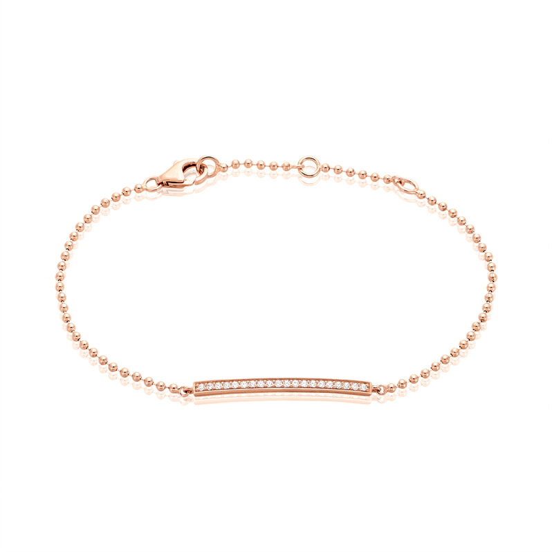 Damen Armband Messing 18 Karat vergoldet Roségold Zirkonia - Armbänder mit Anhänger Damen | OROVIVO