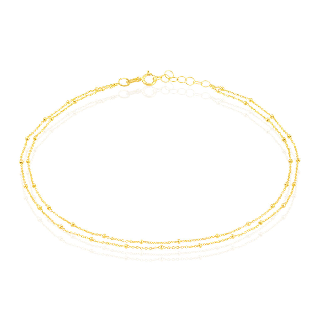 Damen Fußkette Gold 375 (9 Karat) Ball B 0,2 mm, Fußkette ohne Stein