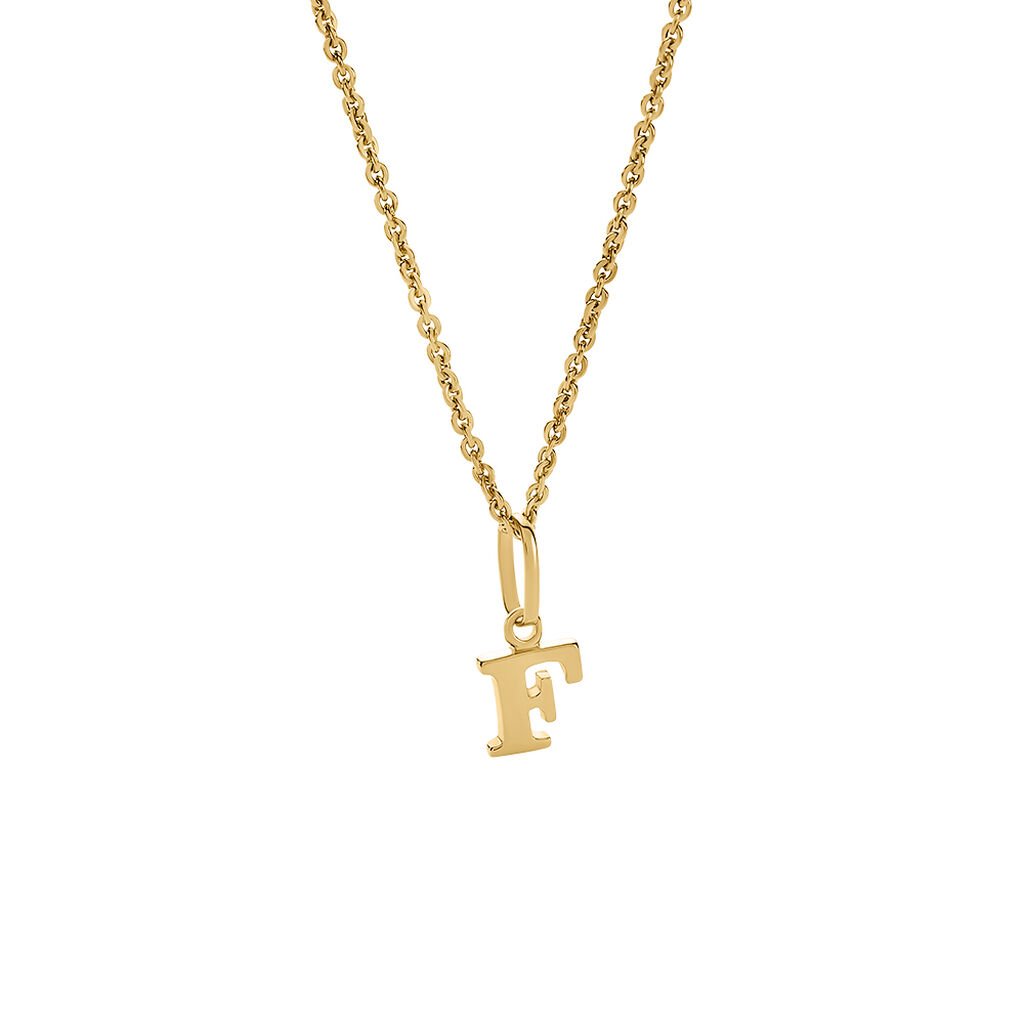 ALPHABET Unisex Anh&auml;nger Gold 375 (9 Karat) Buchstabe F