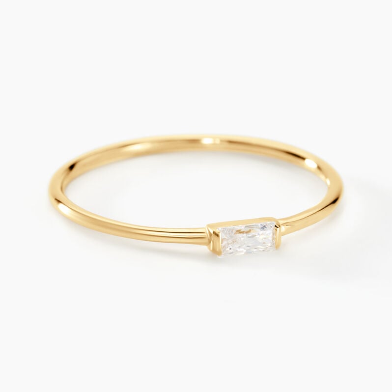 Bague Solitaire Lawry Or Jaune Oxyde De Zirconium - Spannringe Damen | OROVIVO