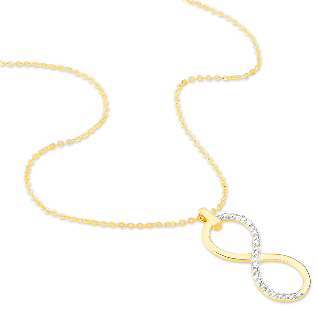 Damen Collier Gold 375 Diamant 0,01ct Unendlichkeit Infino - Halsketten Damen | OROVIVO