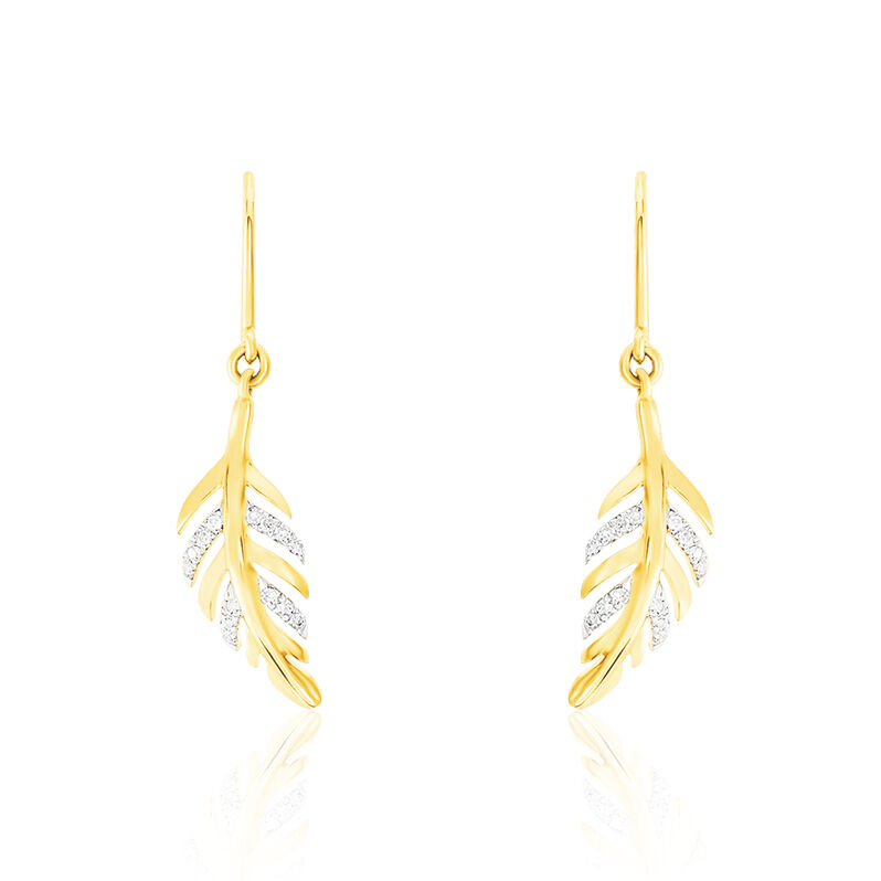 Boucles D'oreilles Pendantes Praia Or Jaune Diamant - Spannringe Damen | OROVIVO