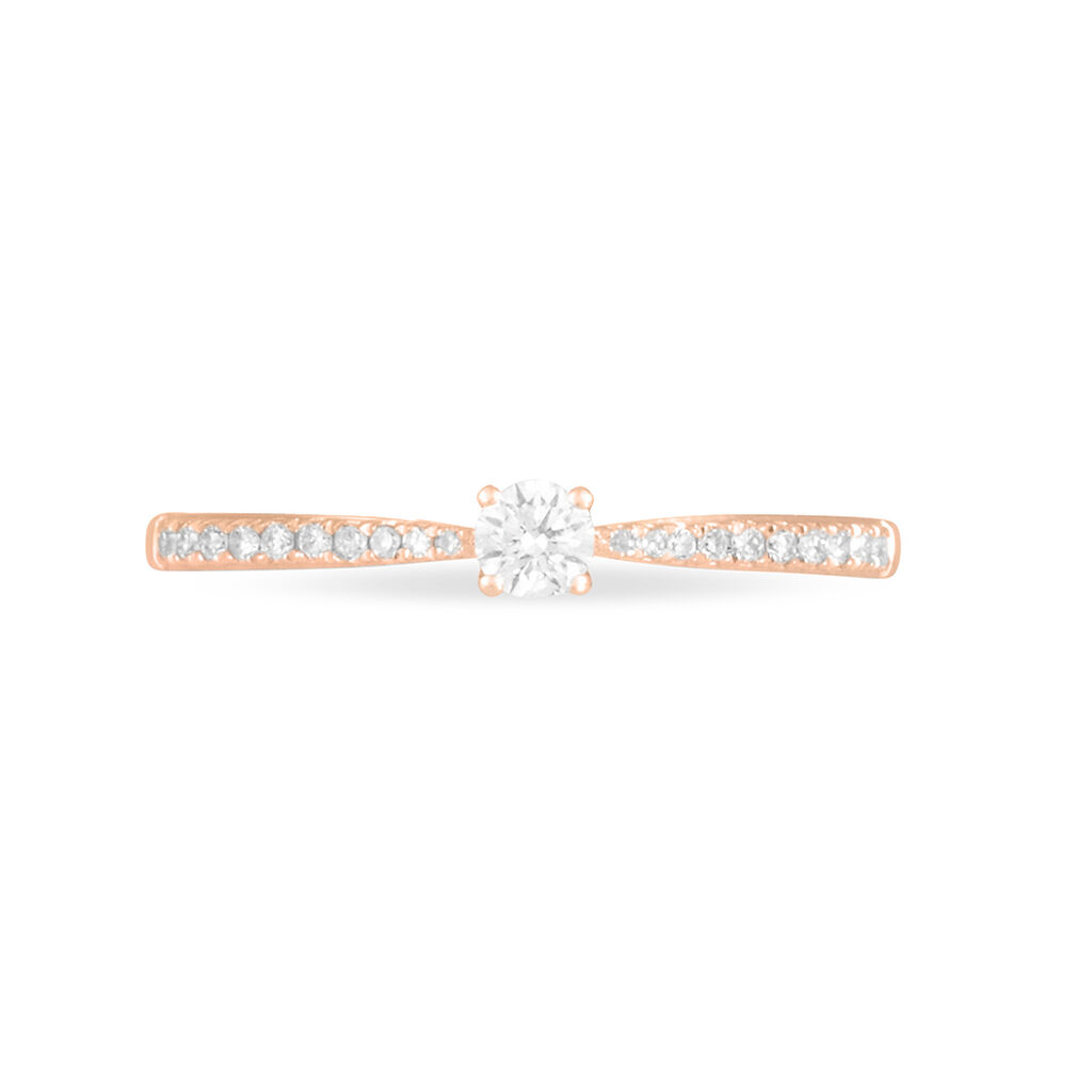 Bague Solitaire Hemera Or Rose Diamant - Spannringe Damen | OROVIVO